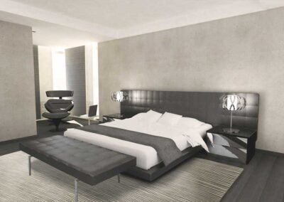 render 3d di Ristrutturazione camera da letto